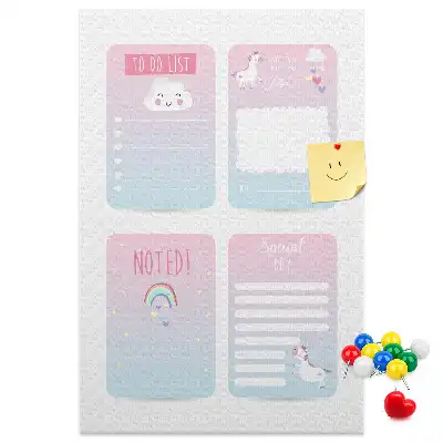 Cork pin board Unicorn planner