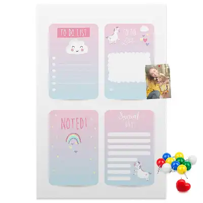 Cork pin board Unicorn planner