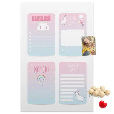 Unicorn cork pin board planner