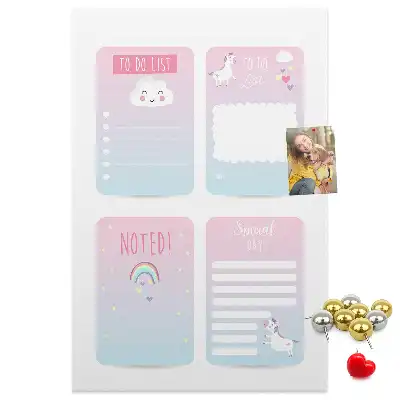 Cork pin board Unicorn planner