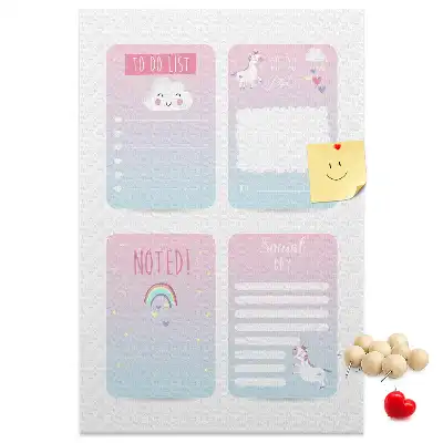Unicorn cork pin board planner