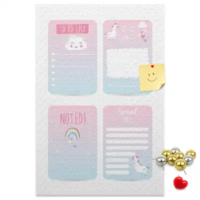 Unicorn cork pin board planner