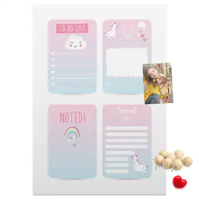 Cork pin board Unicorn planner