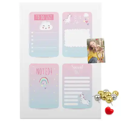 Cork pin board Unicorn planner