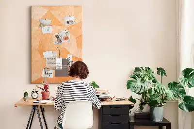 Cork Note Board with Abstract Triangle Design