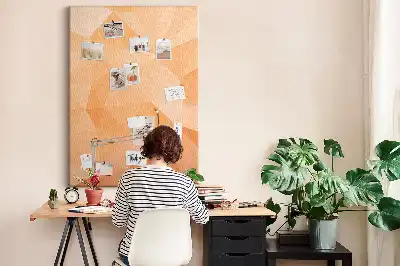 Cork Note Board with Abstract Triangle Design