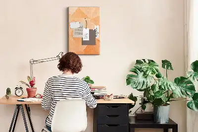 Cork Note Board with Abstract Triangle Design