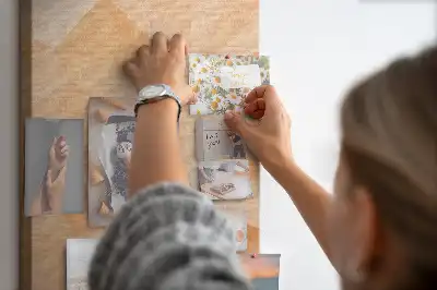 Cork Note Board with Abstract Triangle Design