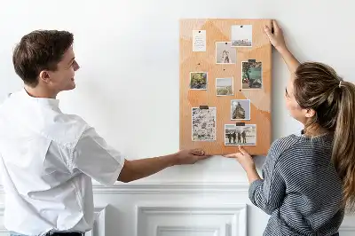 Cork Note Board with Abstract Triangle Design
