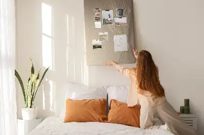 Wall cork memo board with light abstraction design