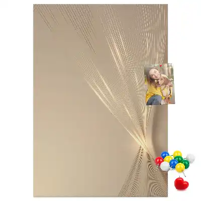 Wall cork memo board with light abstraction design