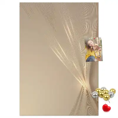 Wall cork memo board with light abstraction design