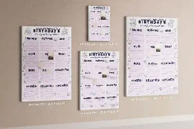 Cork pin board Birthday celebration planner