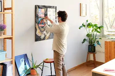 Artistic abstract spots wall cork memo board
