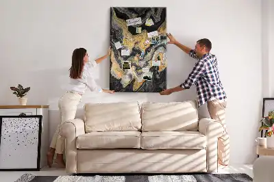Artistic abstract spots wall cork memo board