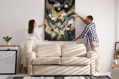 Artistic abstract spots wall cork memo board