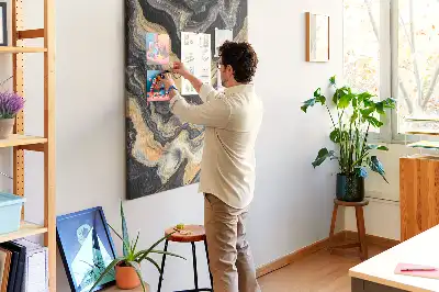 Artistic abstract spots wall cork memo board