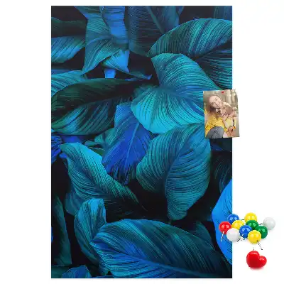 Tropical leaves cork pin board