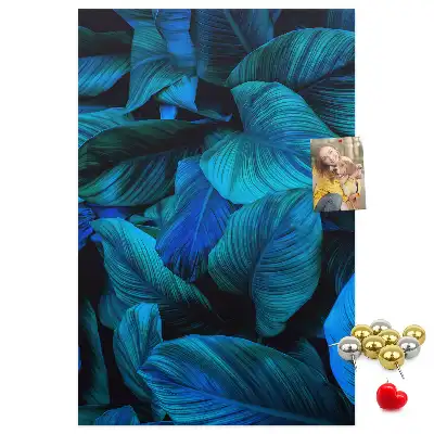 Tropical leaves cork pin board