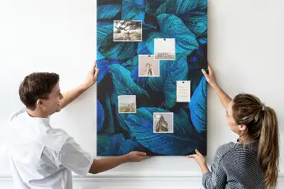 Tropical leaves cork pin board