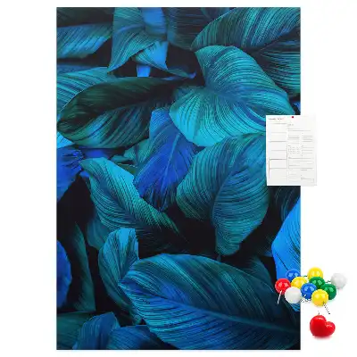 Tropical leaves cork pin board