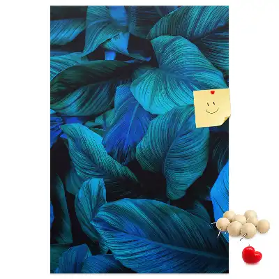 Tropical leaves cork pin board