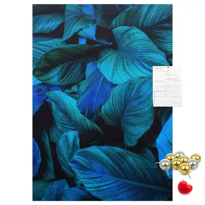 Tropical leaves cork pin board