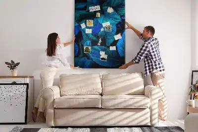 Tropical leaves cork pin board