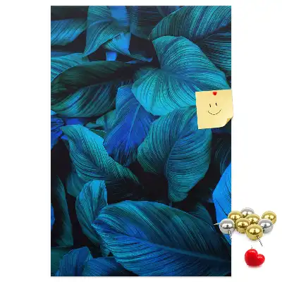 Tropical leaves cork pin board