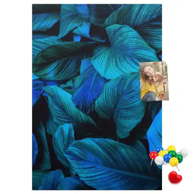 Tropical leaves cork pin board