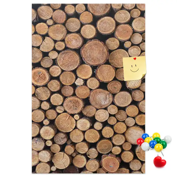 Wall cork memo board Pieces of trunks arrays