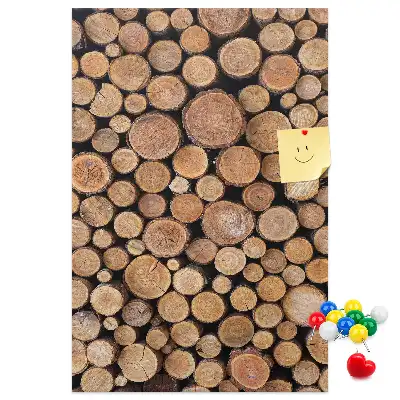 Wall cork memo board Pieces of trunks arrays