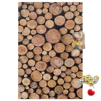 Wall cork memo board Pieces of trunks arrays