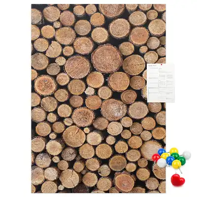Wall cork memo board Pieces of trunks arrays