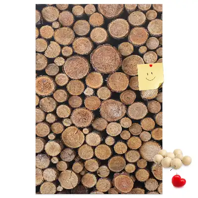 Wall cork memo board Pieces of trunks arrays