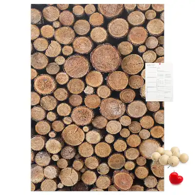Wall cork memo board Pieces of trunks arrays