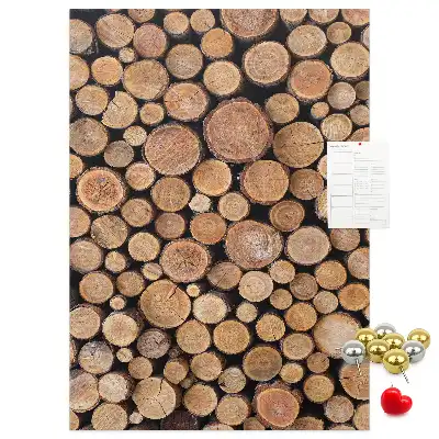 Wall cork memo board Pieces of trunks arrays
