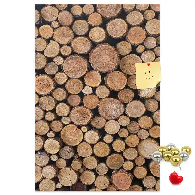 Wall cork memo board Pieces of trunks arrays