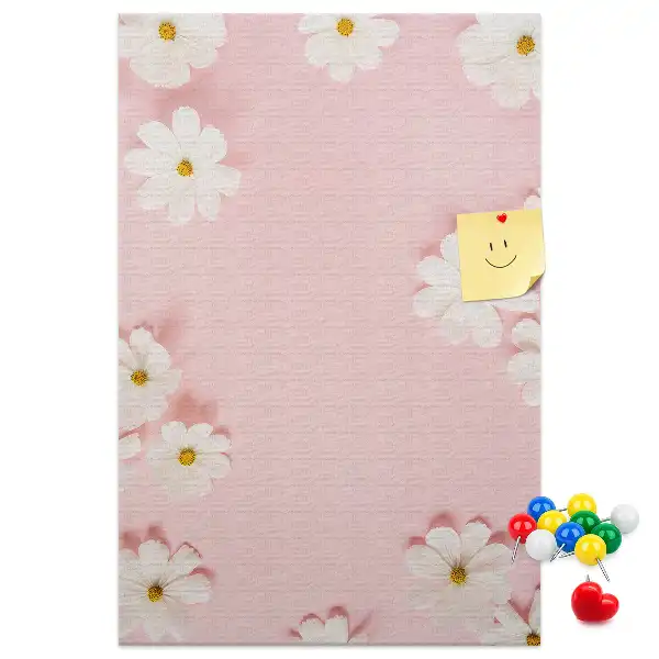 Wildflower daisies cork note board