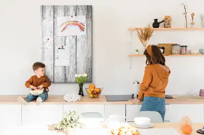 Painted cork pin board