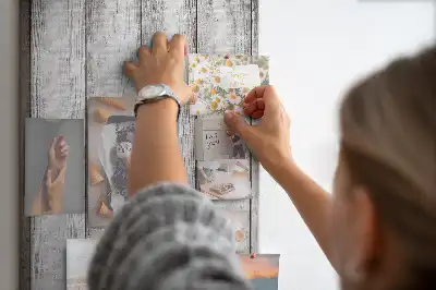 Painted cork pin board