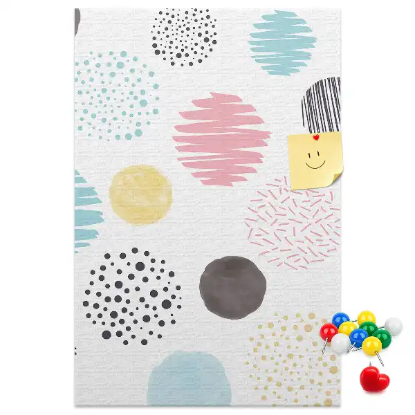 Cork Note Board Colorful circles