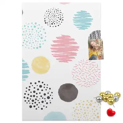 Cork Note Board with Colorful Circles