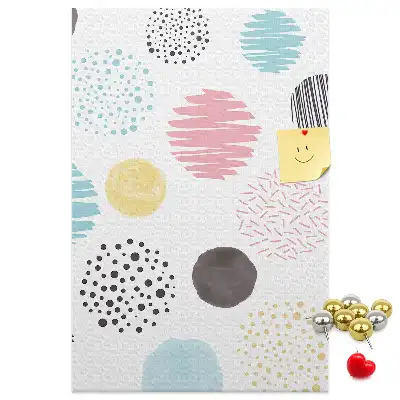 Cork Note Board Colorful circles