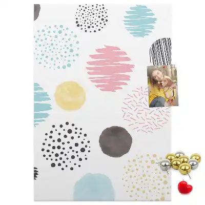 Cork Note Board Colorful circles