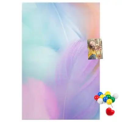 Pastel feathers cork pin board