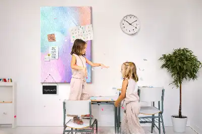 Pastel feathers cork pin board