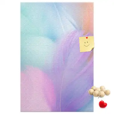 Pastel feathers cork pin board