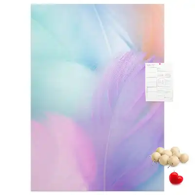 Pastel feathers cork pin board