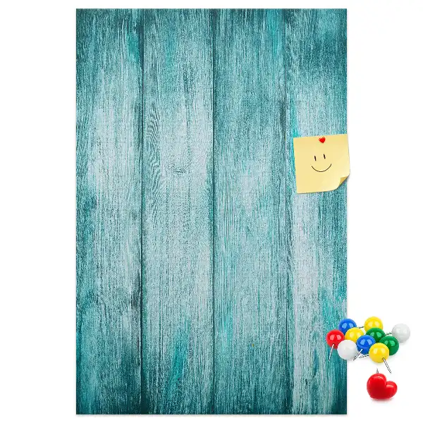 Blue wooden cork memo board